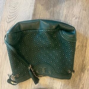 Tory Burch Green Quilted Shoulder Bag